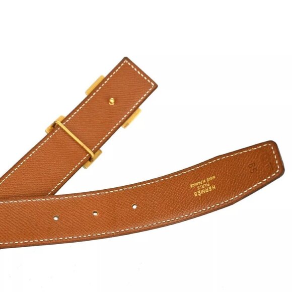 HERMES H Logo Constance Reversible Buckle Belt Leather Black Brown 85RH305 - Picture 8 of 12